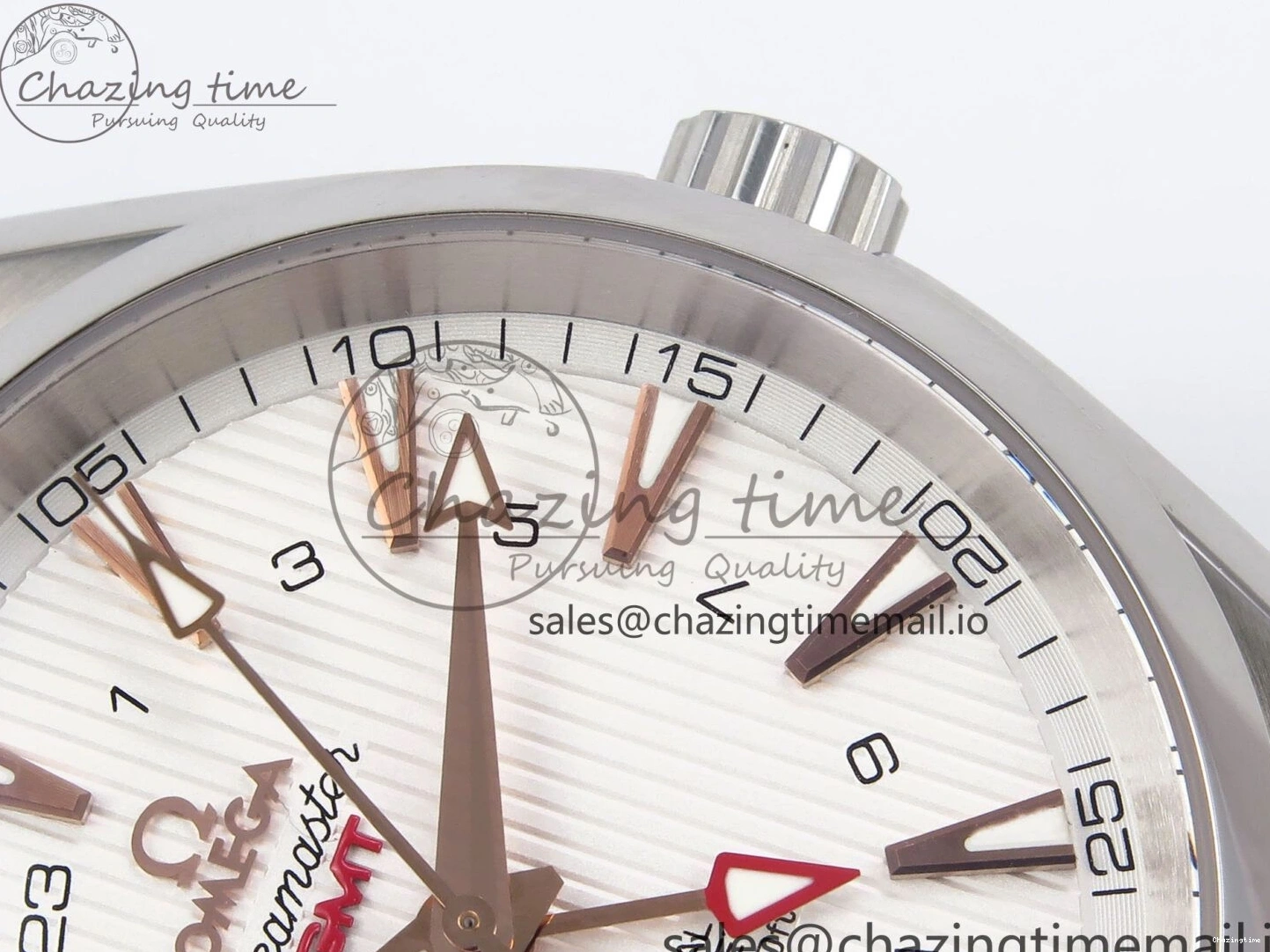 0508 Snug Aqua Terra 150M GMT OMF 1:1 Best Edition White RG Textured Dial on SS Bracelet A 7714